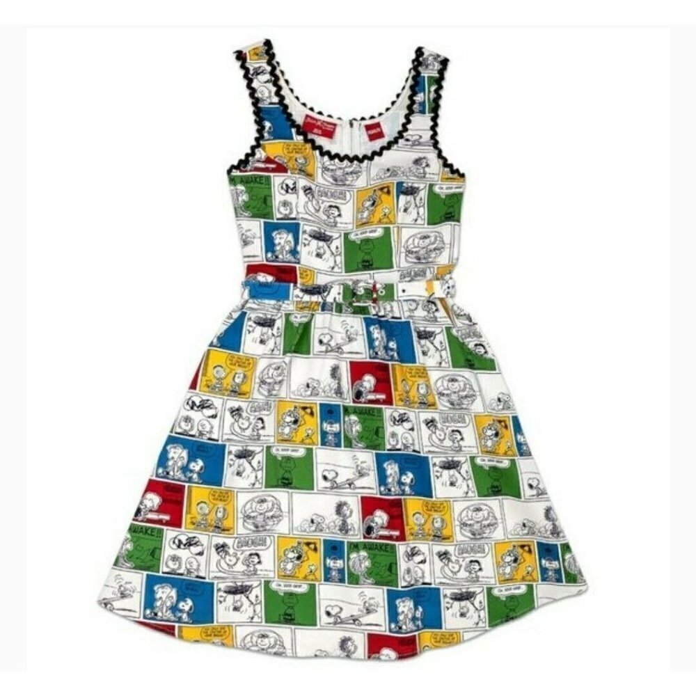 New Loungefly Stitch Shoppe Peanuts Dress Womens 3X Olivia Belt Pockets